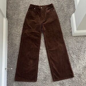 H&M Brown Straight Leg Corduroy Pants